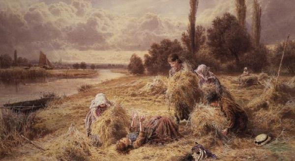 Szénakészítés alkotó: Myles Birket Foster