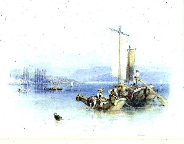 Comói-tó, Olaszország (akvarell) alkotó: Myles Birket Foster