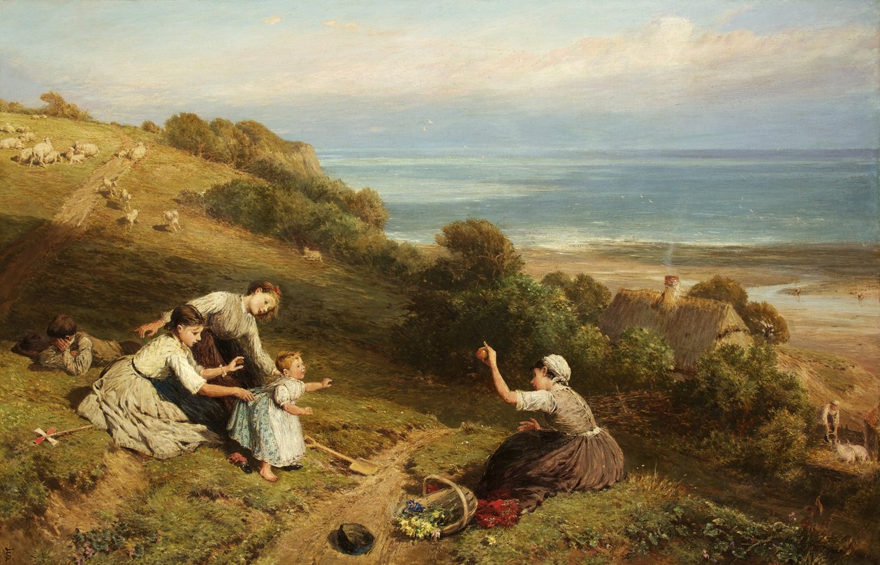 Táj: A narancsos lány (olaj, vászon) alkotó: Myles Birket Foster