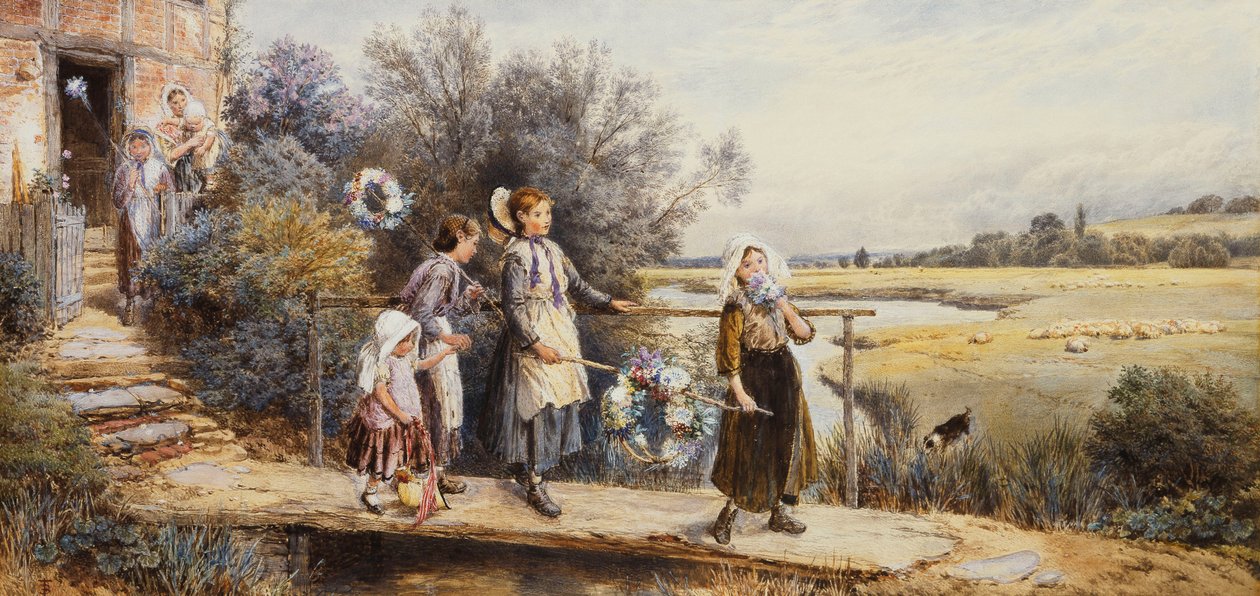 Május elsejei koszorúk, alkotó: Myles Birket Foster