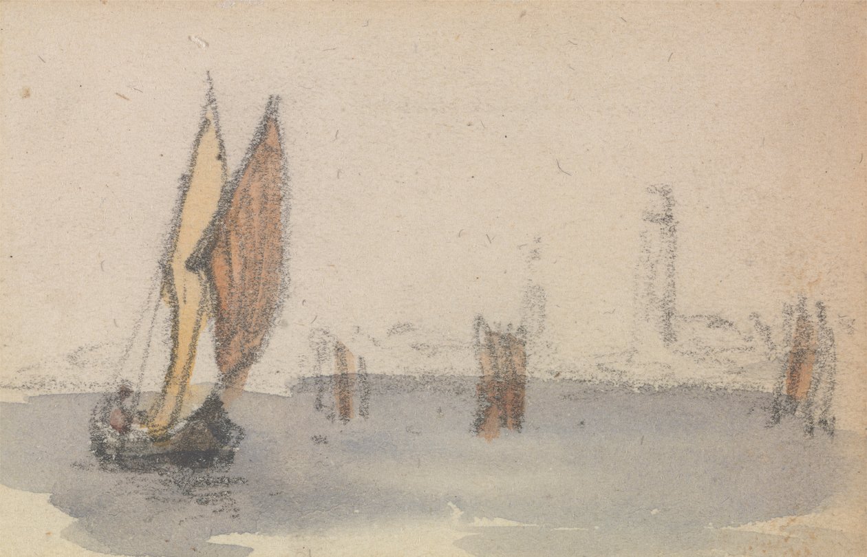 A Velencei Lagúnáról szóló három tanulmány egyik csoportja alkotó: Myles Birket Foster