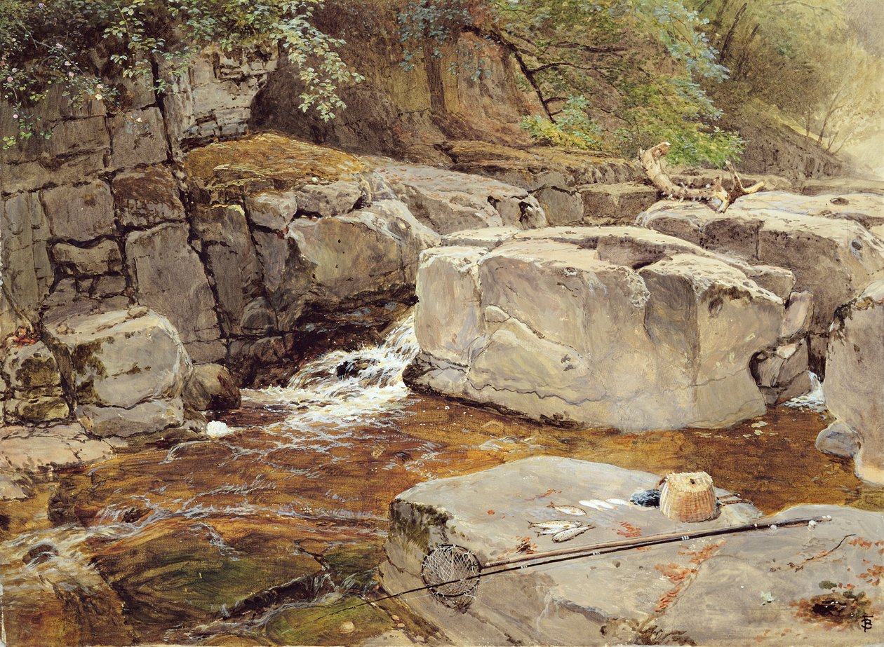 Sziklák a Grétán (akvarell és gouache papíron) alkotó: Myles Birket Foster