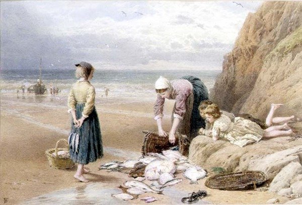 A halász gyermekei (akvarell és gouache) alkotó: Myles Birket Foster