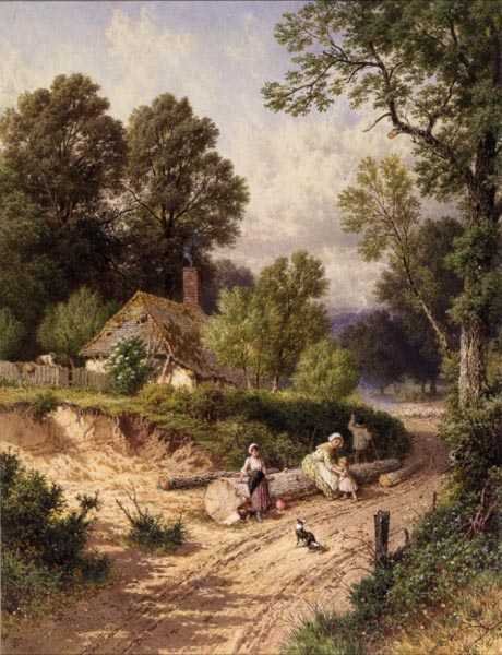 A zöld sáv (akvarell papírra) alkotó: Myles Birket Foster