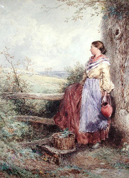 A tejeslány (akvarell és testfesték papíron) alkotó: Myles Birket Foster