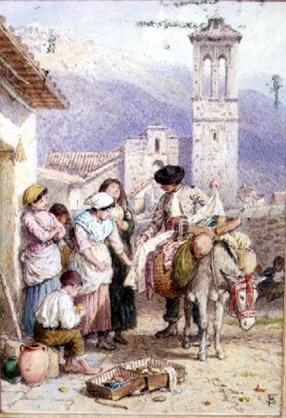 A házaló (akvarell) alkotó: Myles Birket Foster
