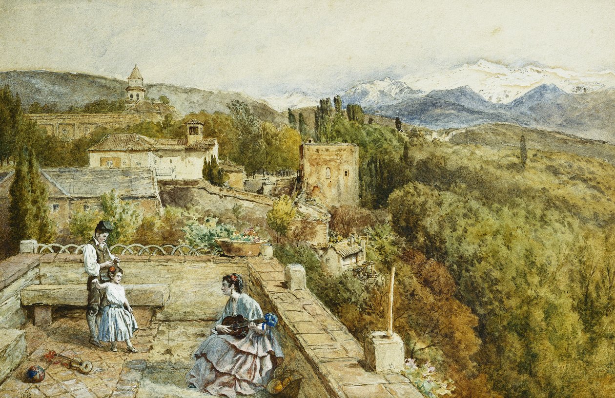 Sierra Nevada az Alhambrától, alkotó: Myles Birket Foster