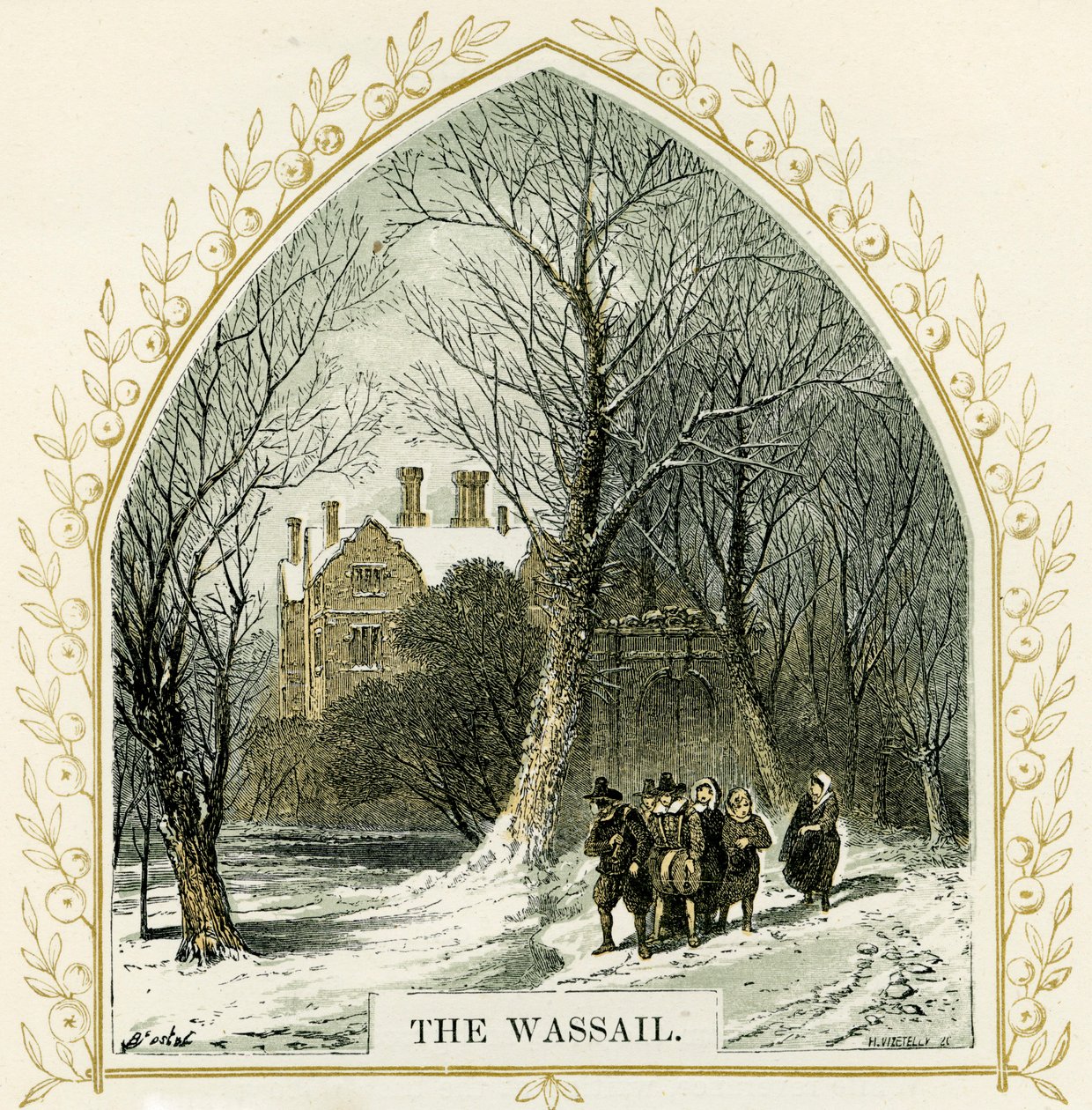 The Wassail - illusztráció: Birket Foster alkotó: Myles Birket Foster