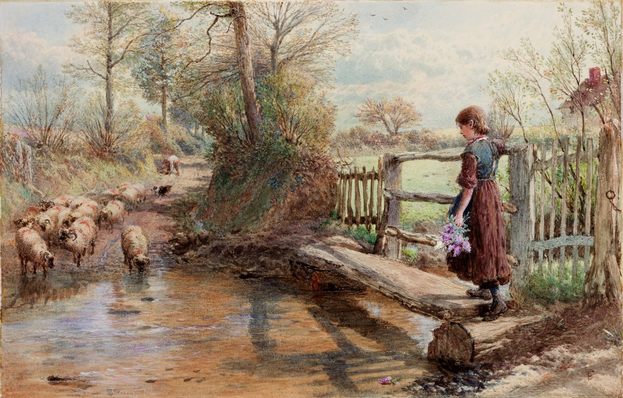 Nézet Surreyben, 1863-1890 körül (akvarell és gouache) alkotó: Myles Birket Foster