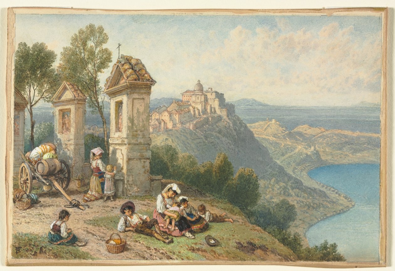 Kilátás Castel Gandolfóra alkotó: Myles Birket Foster