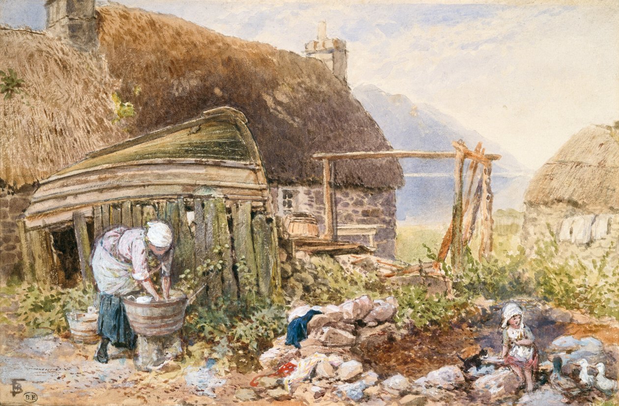 Mosónap Balmarcarában, 1860 körül (akvarell, papír) alkotó: Myles Birket Foster
