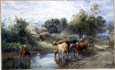 Öntözési idő (akvarell) alkotó: Myles Birket Foster