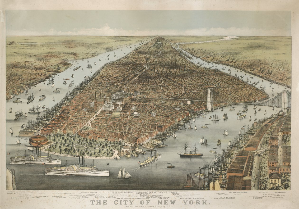 New York városa, 1876 alkotó: Nathaniel Currier