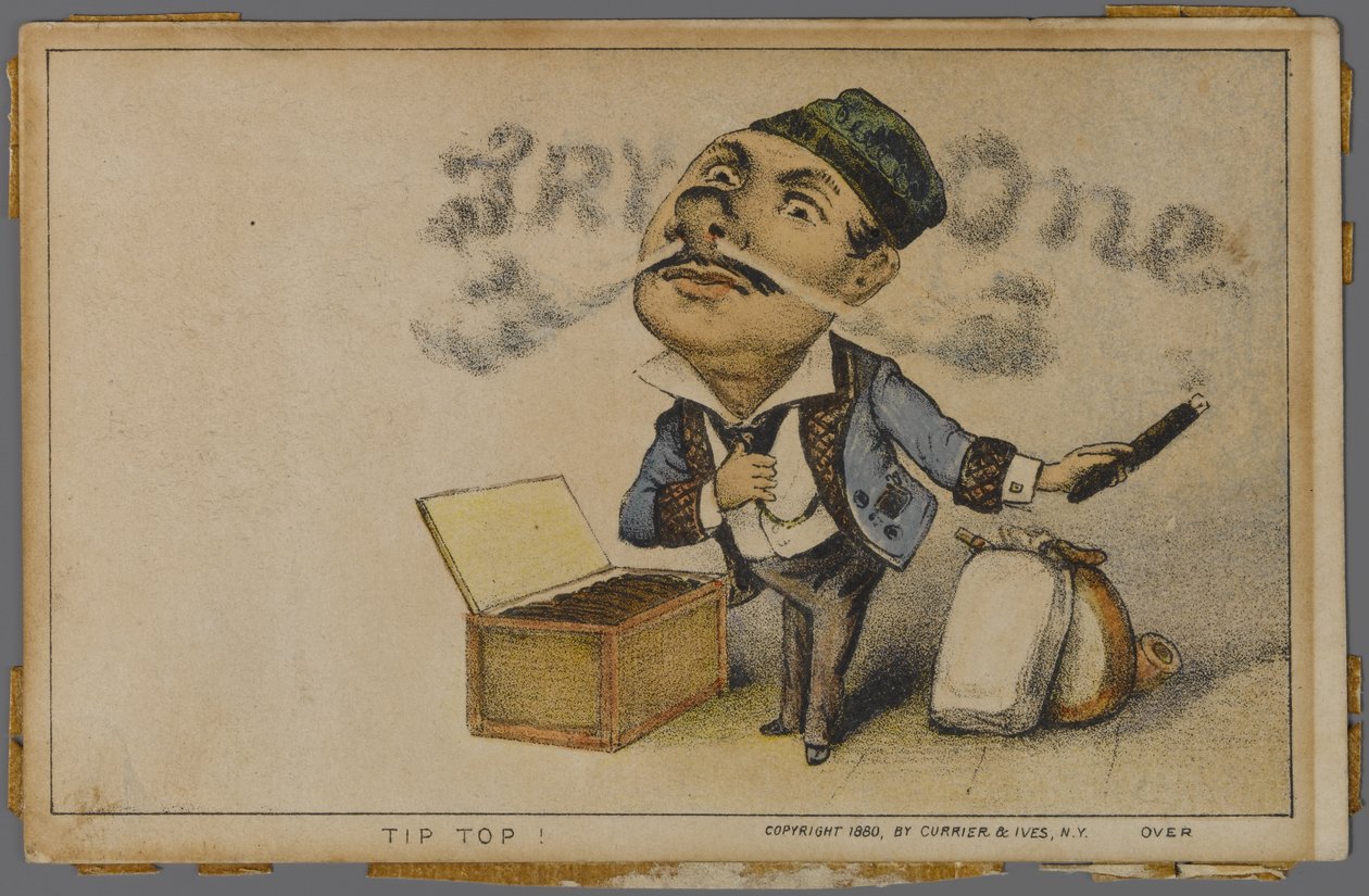 Tip Top szivarok reklámja, 1880 alkotó: N. and Ives, J.M. Currier