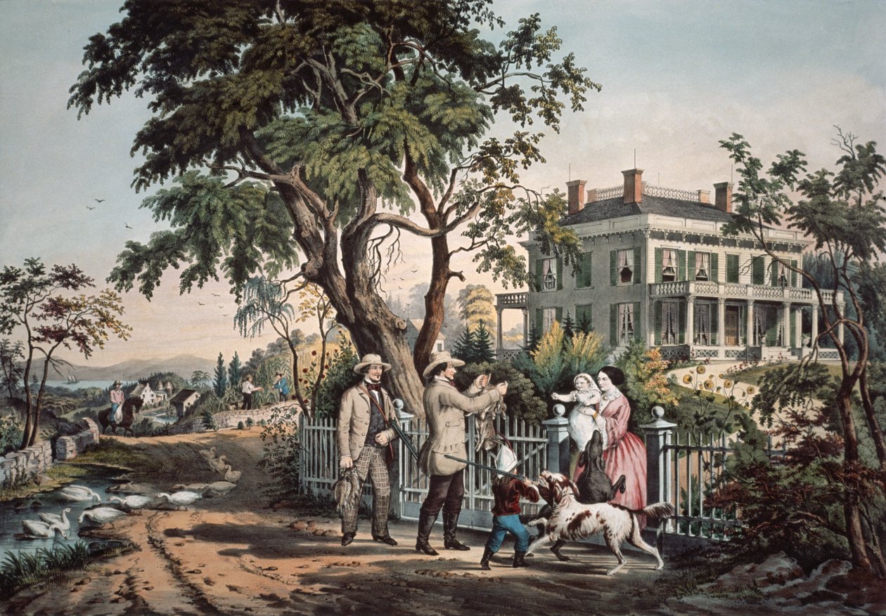 Amerikai vidéki élet – október délután, 1855 alkotó: N. and Ives, J.M. Currier