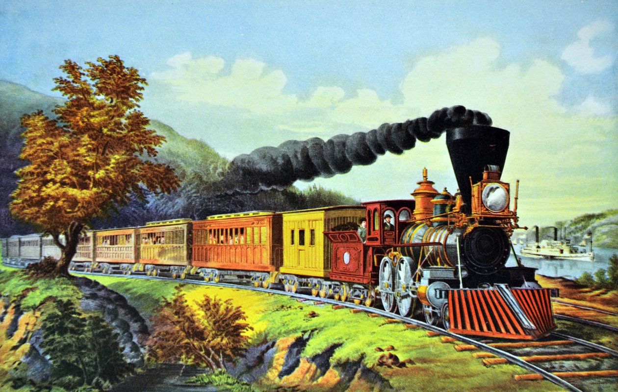 American Express vonat alkotó: N. and Ives, J.M. Currier