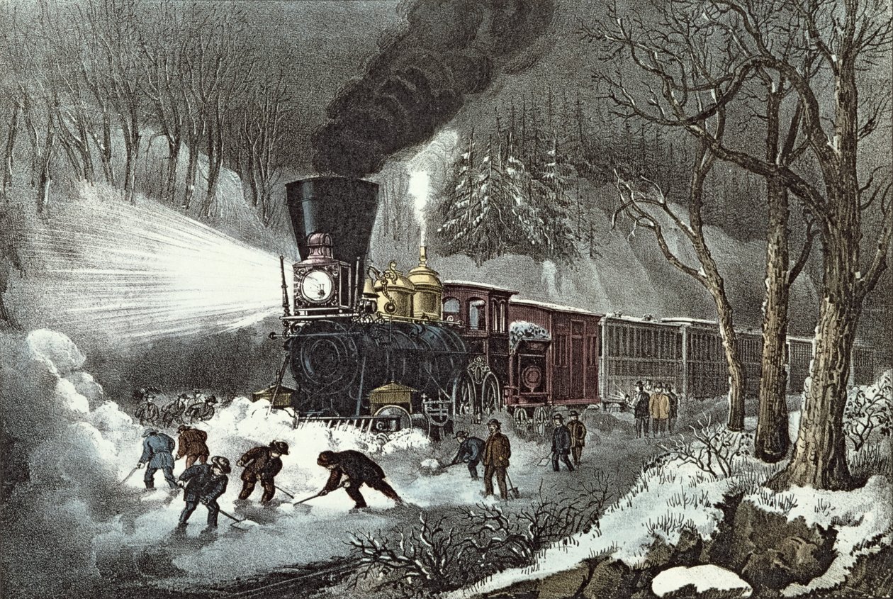 Amerikai vasúti jelenet, 1871 alkotó: N. and Ives, J.M. Currier