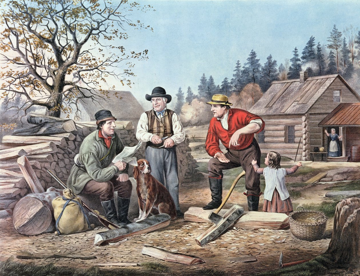 Vitatkozni a lényegről – a legfrissebb hírek, 1855 alkotó: N. and Ives, J.M. Currier