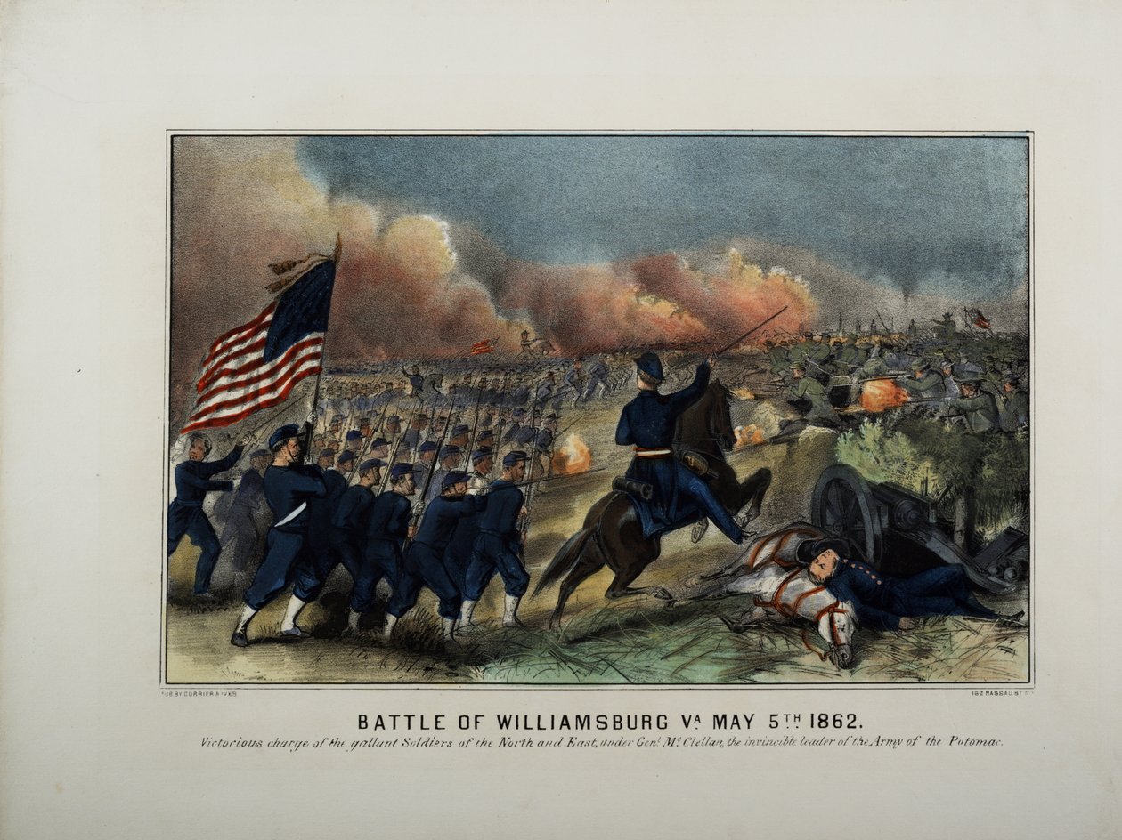 Williamsburgi csata, Va. 1862. május 5., 1862 körül alkotó: N. and Ives, J.M. Currier
