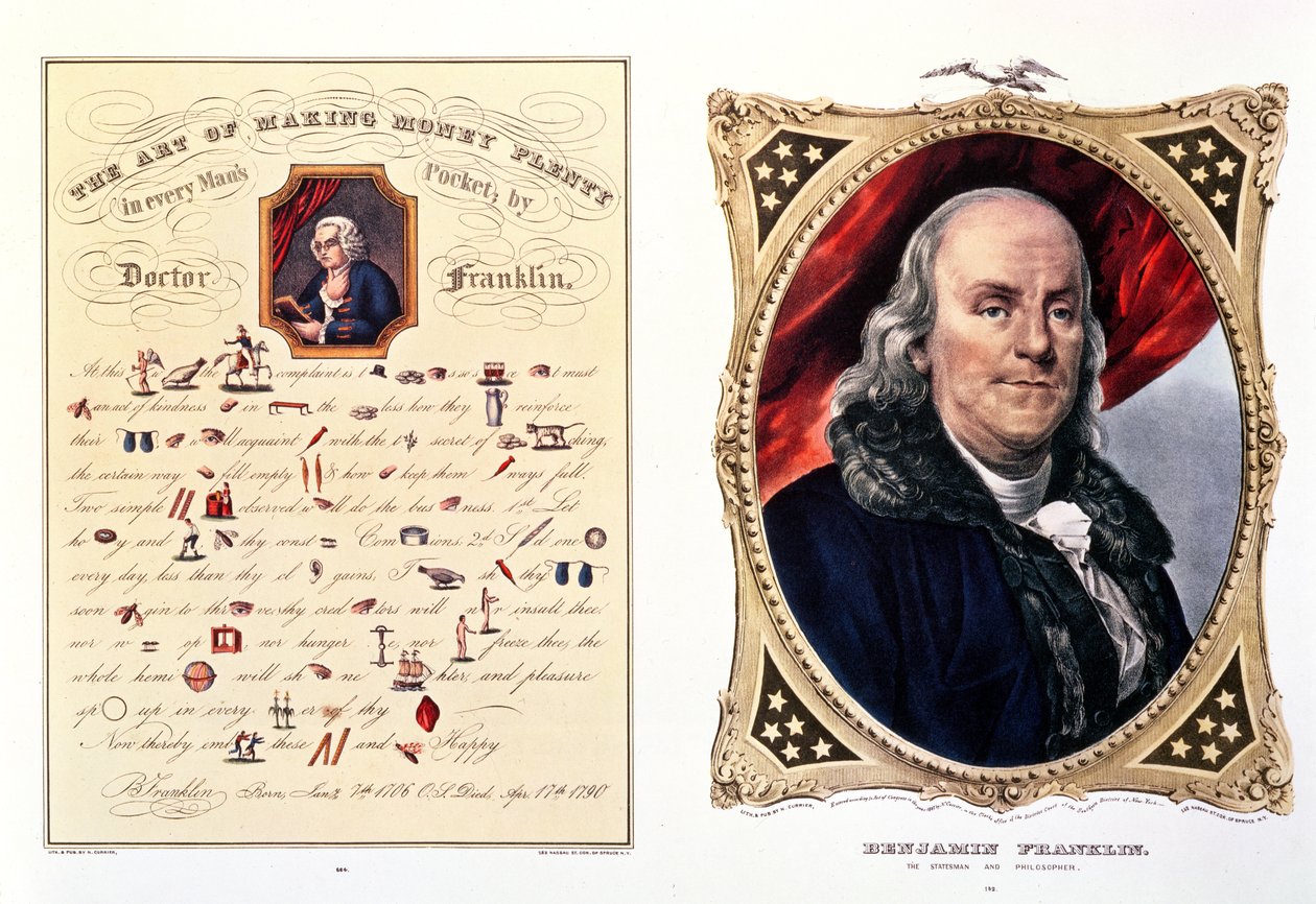 Benjamin Franklin (1706-90) 1847 (lásd még: 210044) alkotó: N. and Ives, J.M. Currier