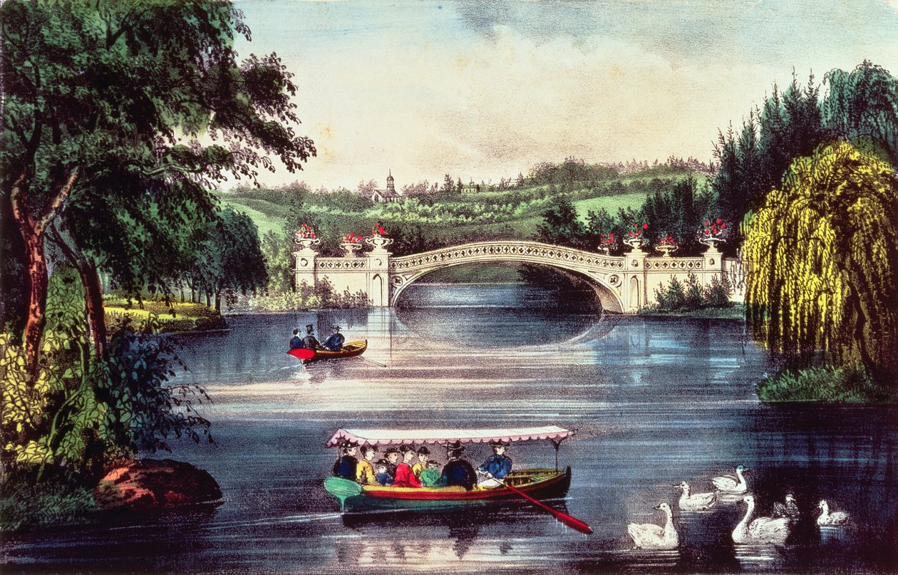 Central Park – A híd alkotó: N. and Ives, J.M. Currier