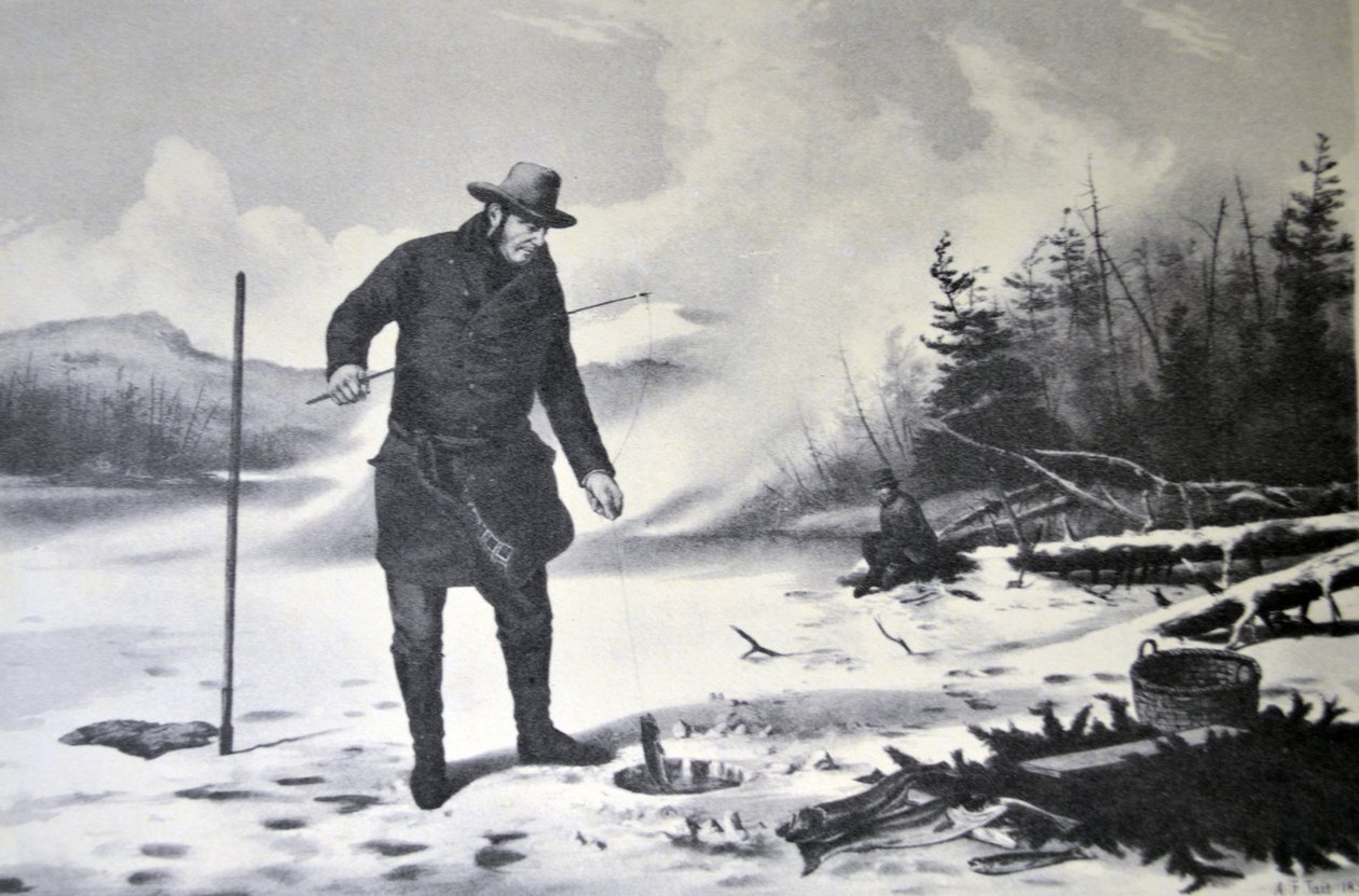 Currier & Ives illusztráció 19. század. Amerikai téli sportok alkotó: N. and Ives, J.M. Currier