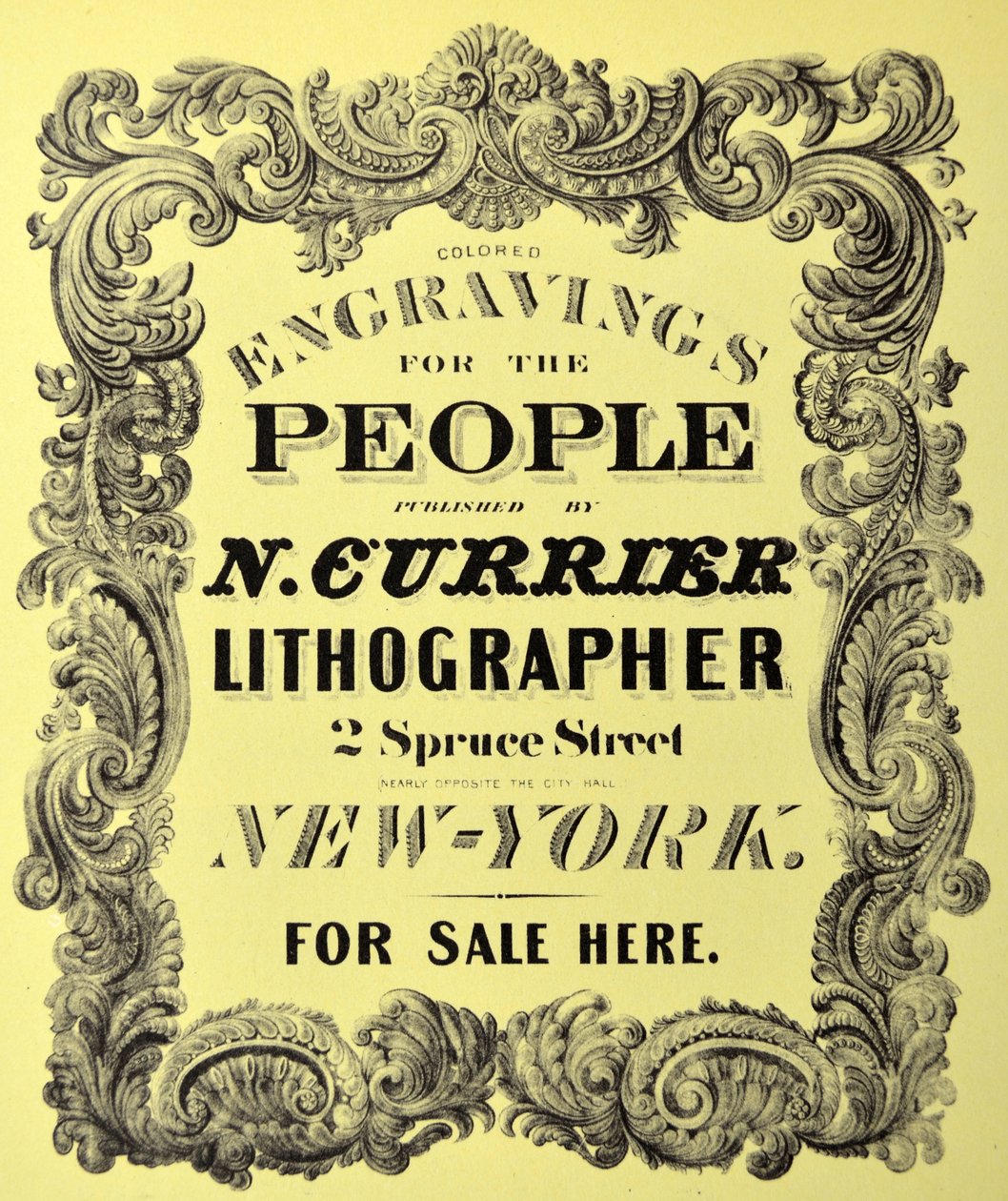 Currier & Ives illusztráció 19. század. Címlap könyvtáblája : Színes metszetek a népnek alkotó: N. and Ives, J.M. Currier