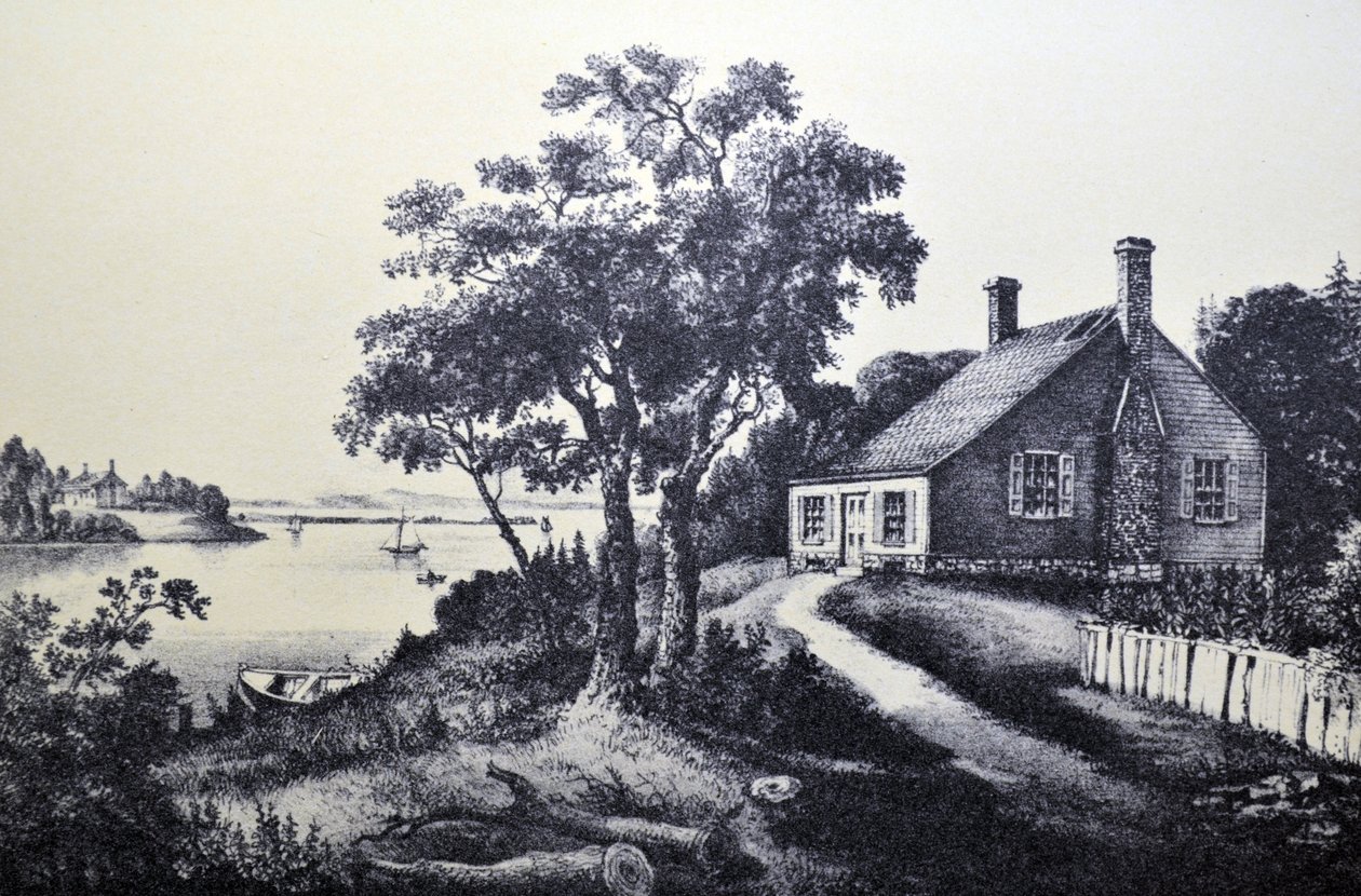 Currier & Ives illusztráció 19. század. Washington szülőhelye alkotó: N. and Ives, J.M. Currier