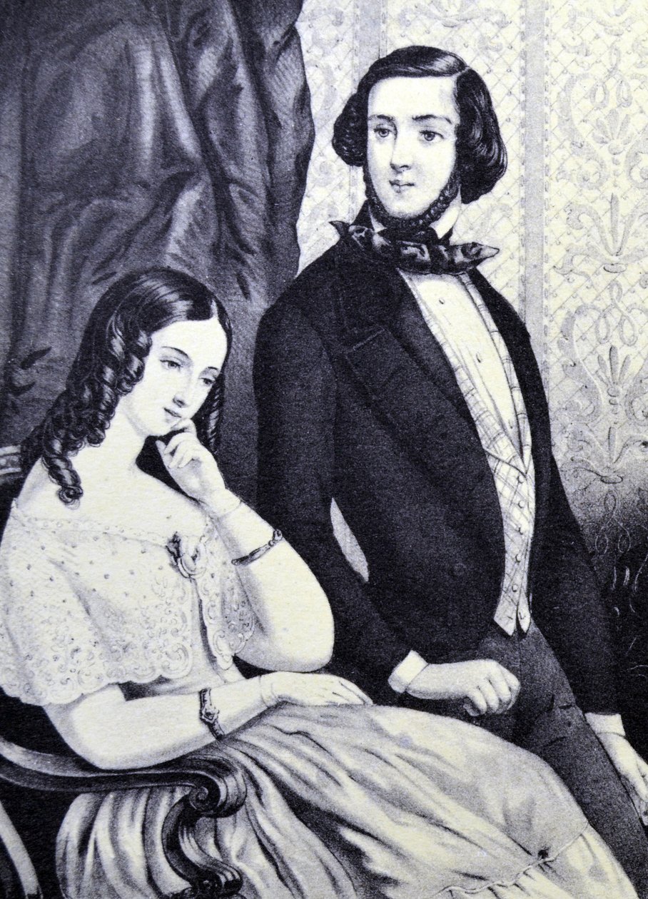 Currier & Ives illusztráció 19. század. A szerelmesek veszekedése alkotó: N. and Ives, J.M. Currier