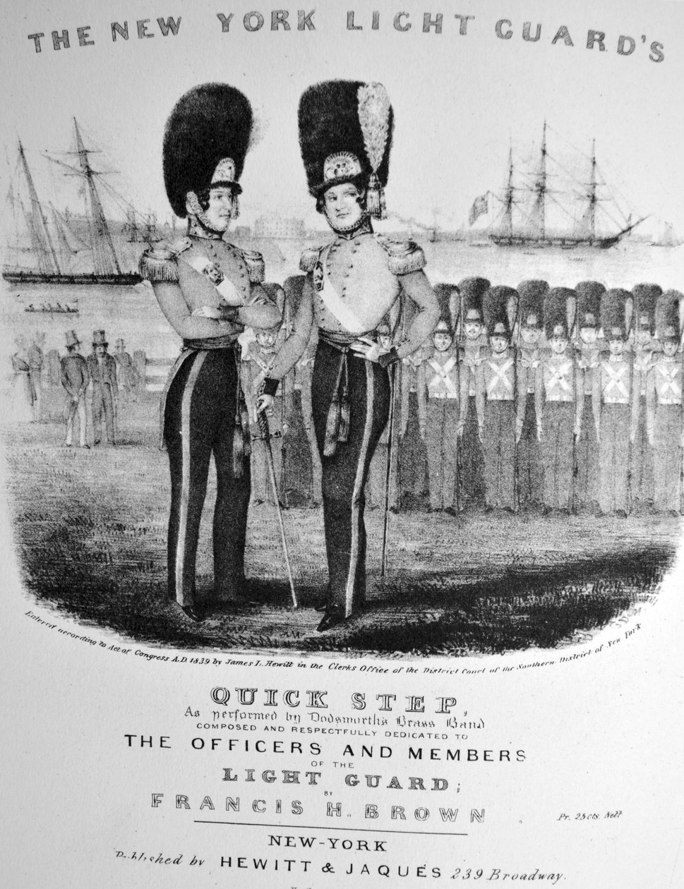 Currier & Ives illusztráció 19. század. A New York-i könnyű gárda Quick Step alkotó: N. and Ives, J.M. Currier