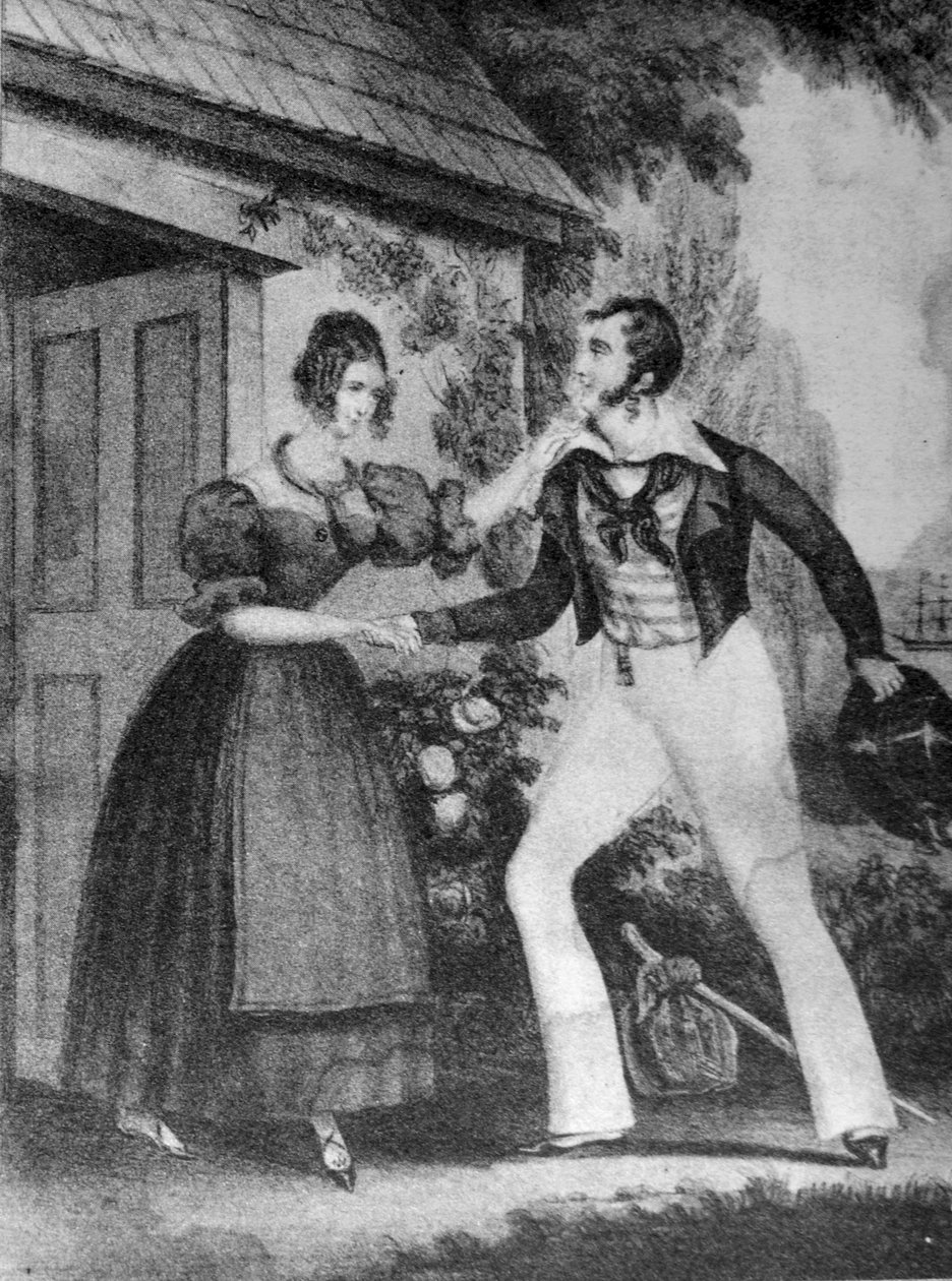 Currier & Ives illusztráció 19. század. A tengerészek visszatérnek alkotó: N. and Ives, J.M. Currier