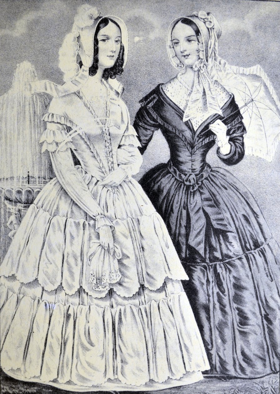 Currier & Ives illusztráció 19. század. A nővérek alkotó: N. and Ives, J.M. Currier