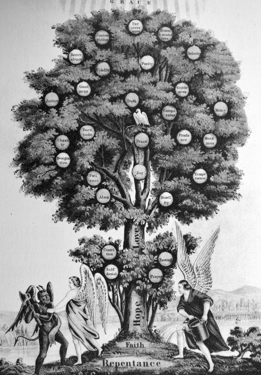 Currier & Ives illusztráció 19. század. Az élet fája. A keresztény. alkotó: N. and Ives, J.M. Currier