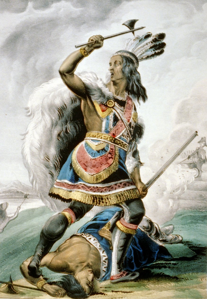 Indiai harcos, 1845 alkotó: N. and Ives, J.M. Currier