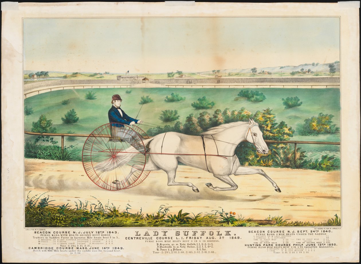 "Lady Suffolk", 1852 (kézzel színezett litográfia) alkotó: N. and Ives, J.M. Currier