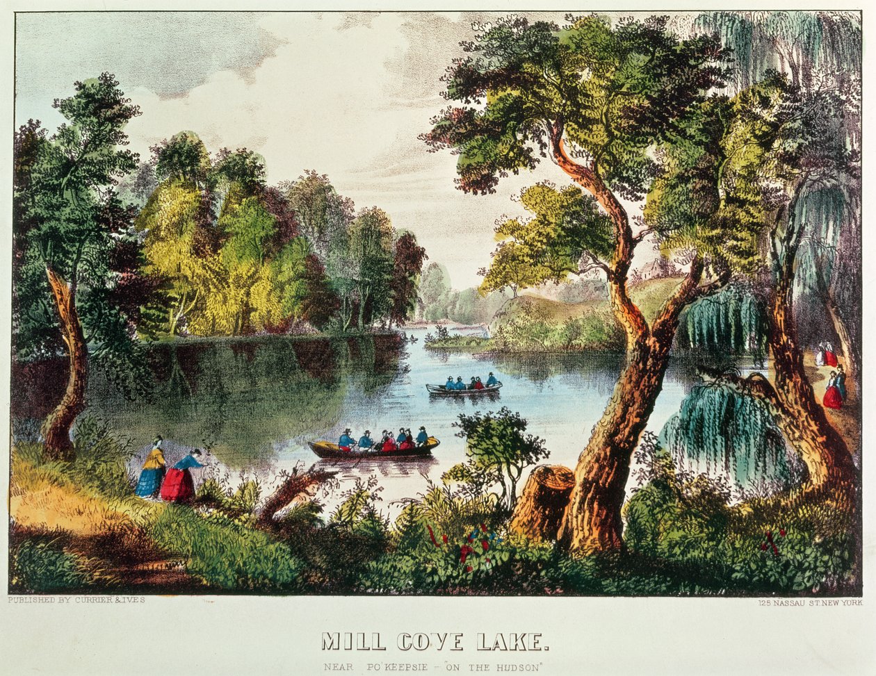 Mill Cove-tó alkotó: N. and Ives, J.M. Currier