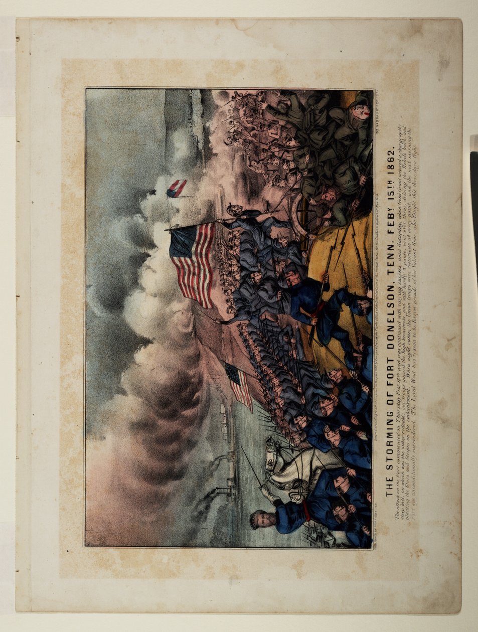 Fort Donelson megrohamozása, Tenn. Feby. 1862. 15 alkotó: N. and Ives, J.M. Currier