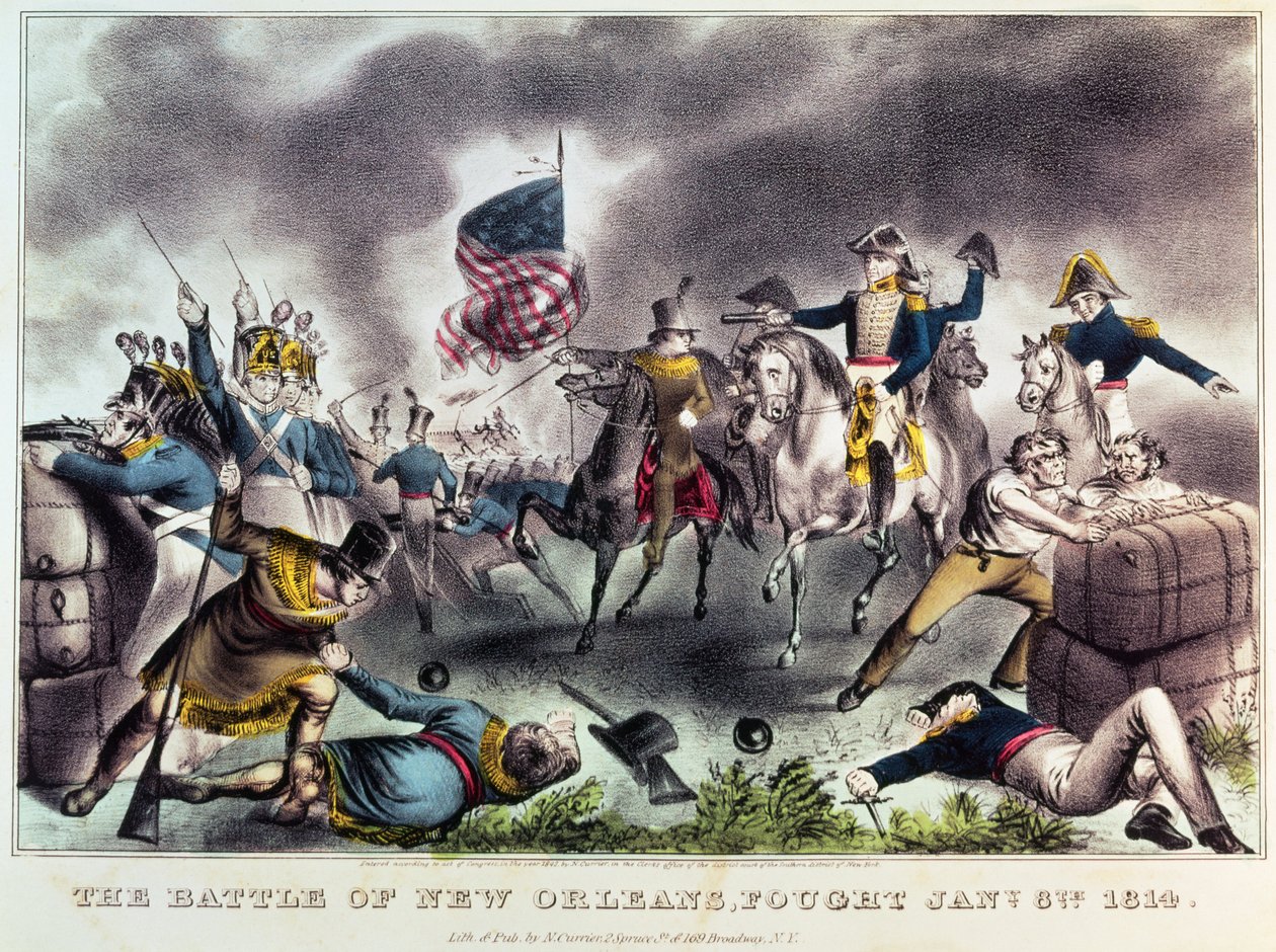 A New Orleans-i csata, 1814. január 8 alkotó: N. and Ives, J.M. Currier