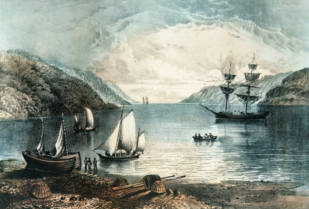 Az Annapolisi-öböl, 1880 körül alkotó: N. and Ives, J.M. Currier