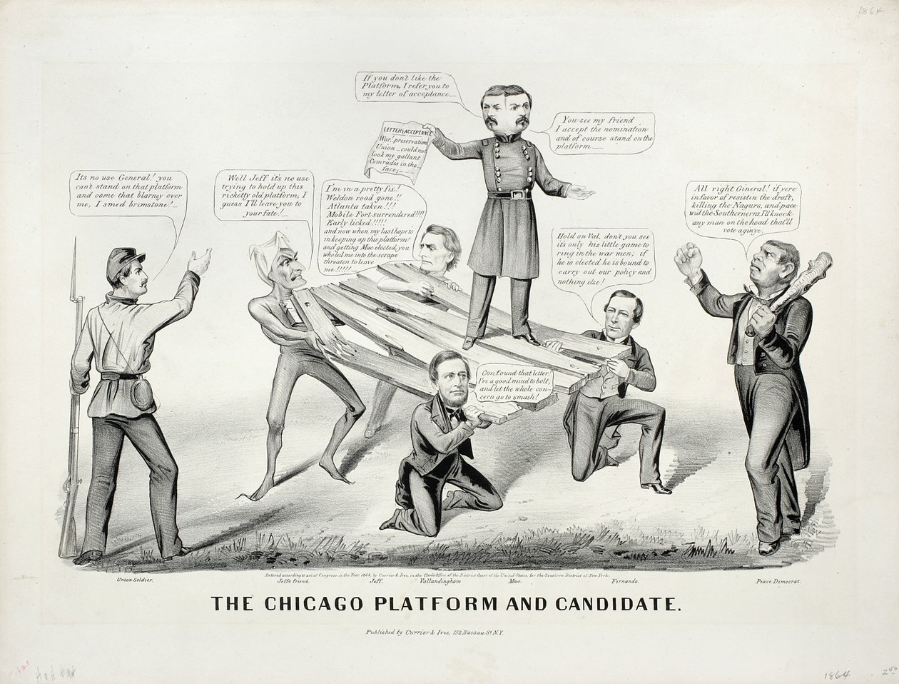 A chicagói platform és jelölt, 1864 alkotó: N. and Ives, J.M. Currier