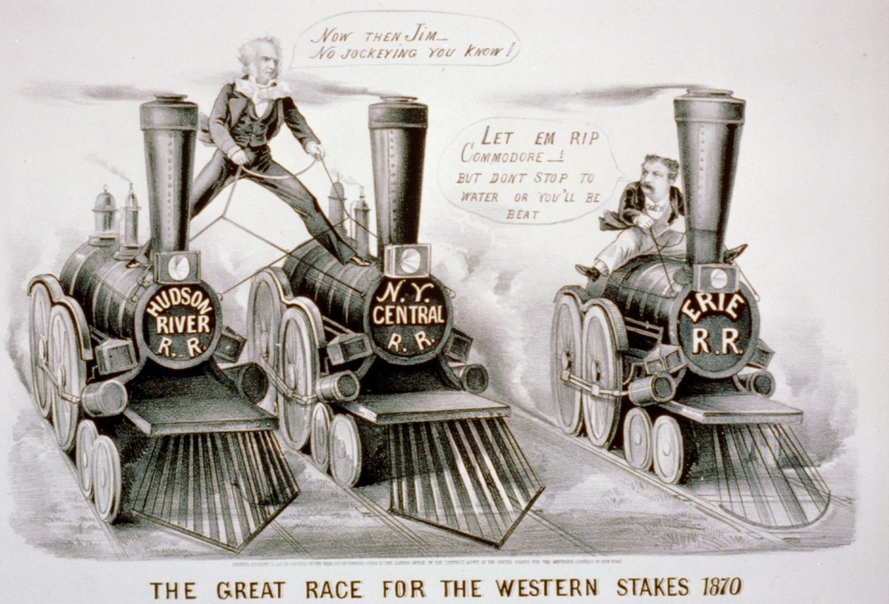 A nagy verseny a nyugati tétért, 1870 (litográfia) alkotó: N. and Ives, J.M. Currier