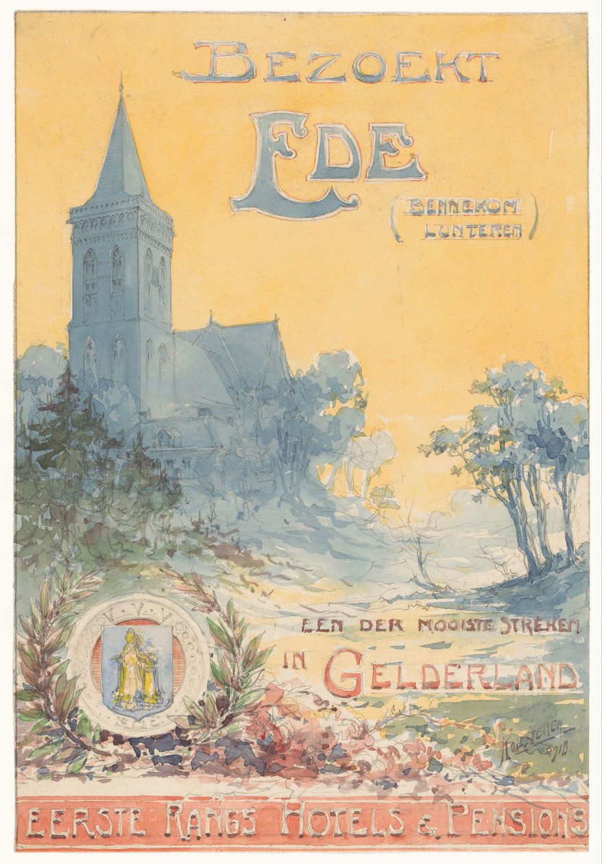 Meglátogatja Edét, Gelderland egyik legszebb vidékét (eredeti cím a tárgyon) alkotó: N.M. Kolsteren (signed by artist)