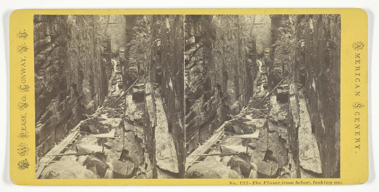 A Flume alulról, felfelé nézve, 19. század közepe. alkotó: N.W. Pease