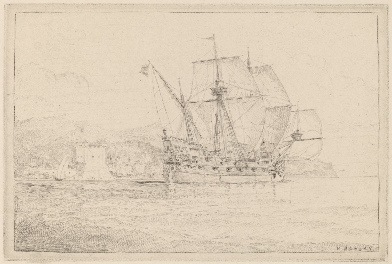 Hajó vitorla alatt. alkotó: N. Artsay