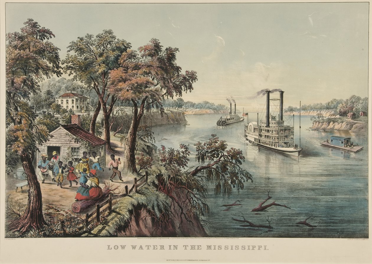 Alacsony vízszint a Mississippiben, 1868 alkotó: Nathaniel Currier