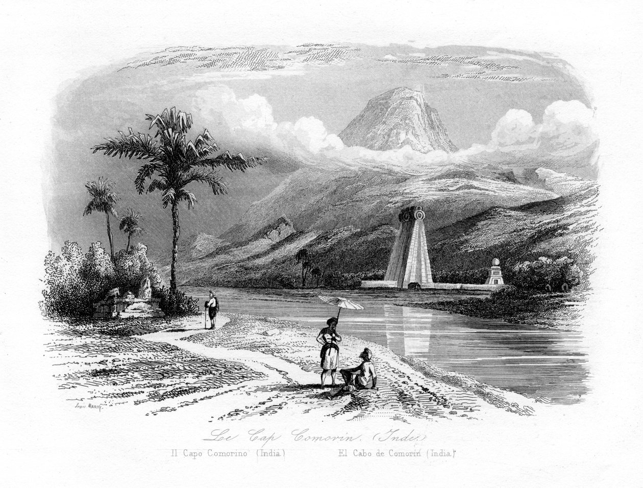 Cape Comorin, India, 1840 alkotó: N. Remond