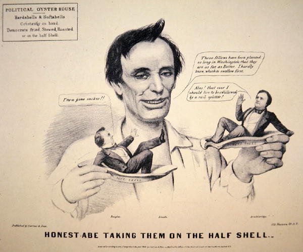 Abraham Lincoln (1809-65) Elnöki kampány rajzfilm alkotó: Currier and Ives