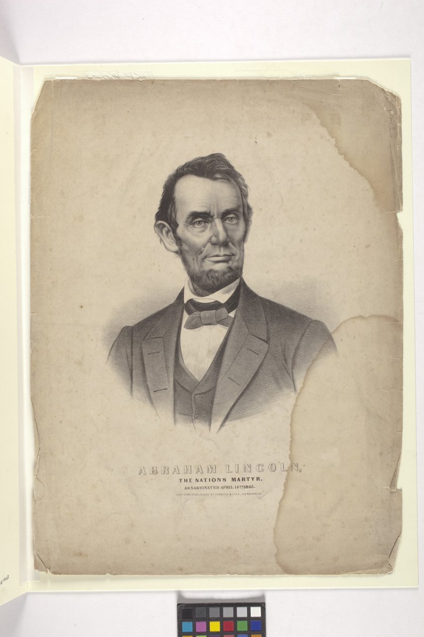 Abraham Lincoln (kézzel színezett litográfia) alkotó: N. and Ives J.M. (1824 95) Currier