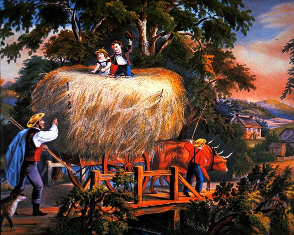 Amerikai vidéki élet: A szénakészítés ideje - Az utolsó rakomány alkotó: Currier and Ives