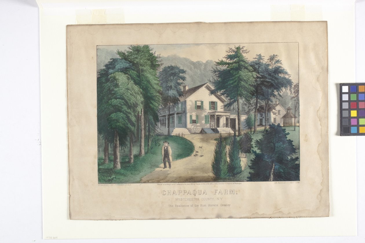 Chappaqua Farm, West Chester megye, New York (kézzel színezett litográfia) alkotó: N. and Ives J.M. (1824 95) Currier